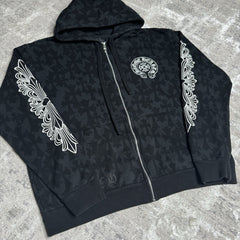 Chrome Hearts Cemetery Cross Zip Up Hoodie