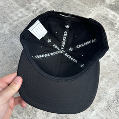 Chrome Hearts Triple Cross Waxed Denim Baseball Hat
