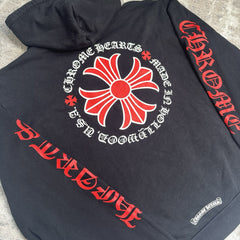 Chrome Hearts Red Plus Cross Pullover Hoodie