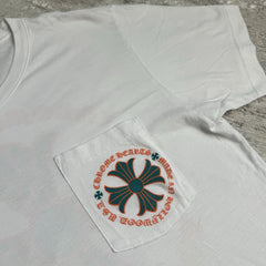 Chrome Hearts Plus Cross Back Logo Short Sleeve Pocket Tee Shirt