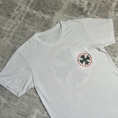 Chrome Hearts Plus Cross Back Logo Short Sleeve Pocket Tee Shirt