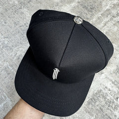 Chrome Hearts Triple Cross Waxed Denim Baseball Hat