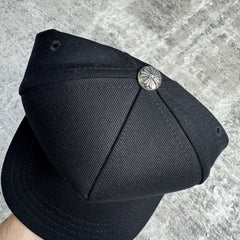Chrome Hearts Triple Cross Waxed Denim Baseball Hat