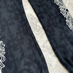 Chrome Hearts Cemetery Allover Cross Print Logo Floral Sweatpants
