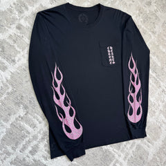 Chrome hearts flame vertical long sleeve shirt - Million Dollar Streetwear