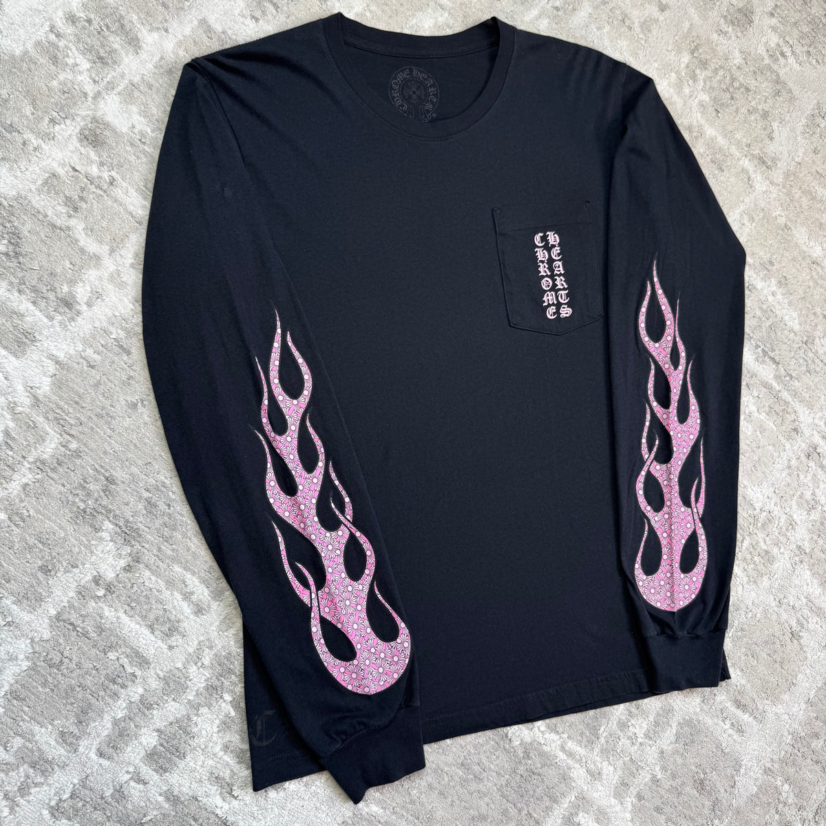 Chrome hearts flame vertical long sleeve shirt - Million Dollar Streetwear