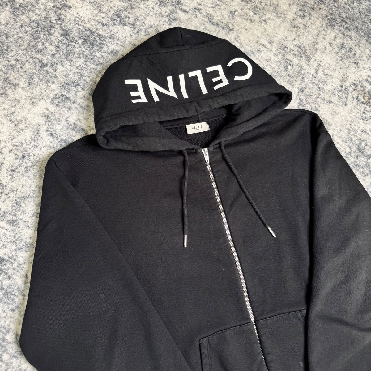 Celine hood logo zip up hoodie - Million Dollar Streetwear