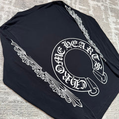 Chrome hearts floral horseshoe long sleeve shirt - Million Dollar Streetwear