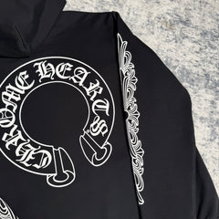 Chrome hearts horseshoe floral pullover hoodie - Million Dollar Streetwear