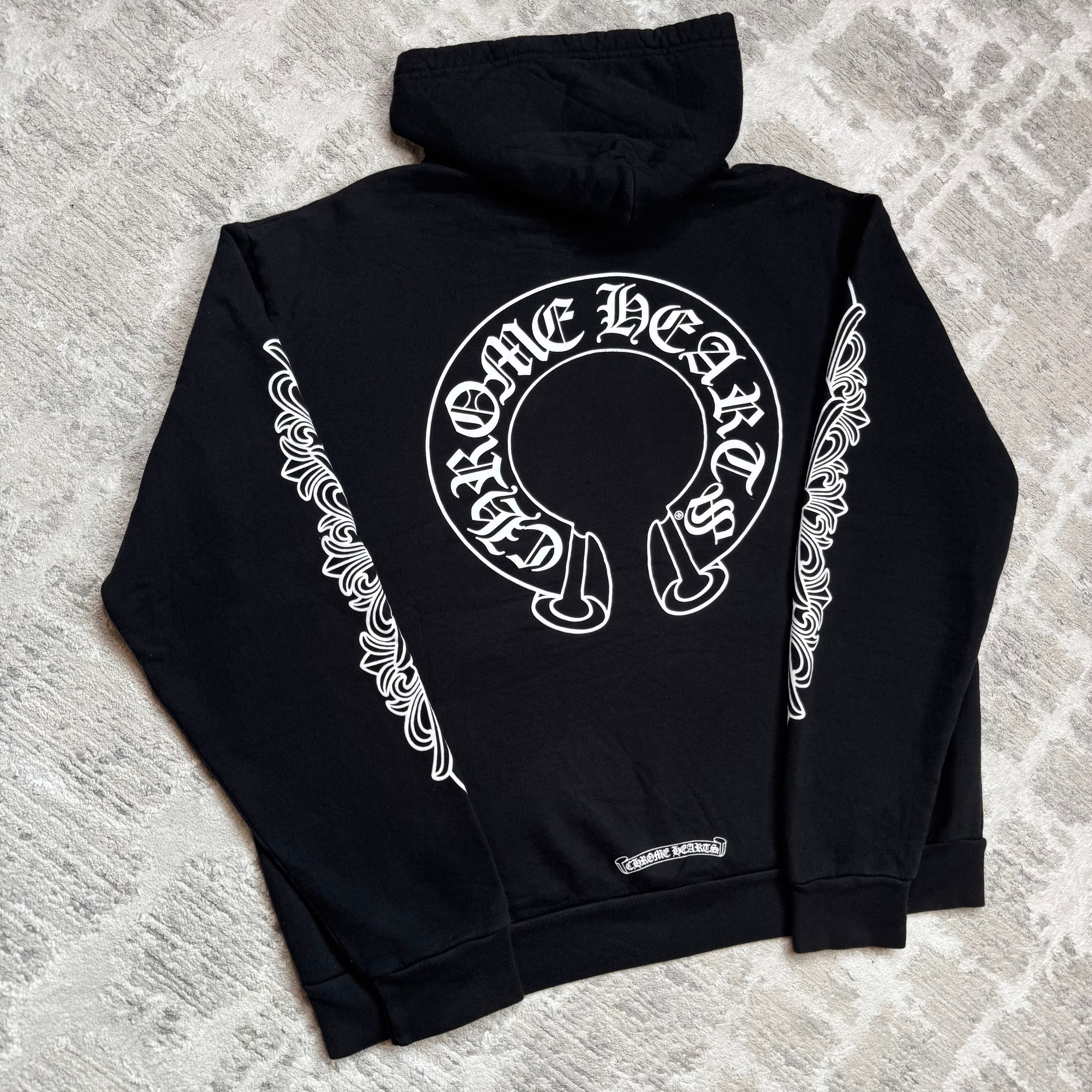Chrome hearts floral horseshoe pullover hoodie