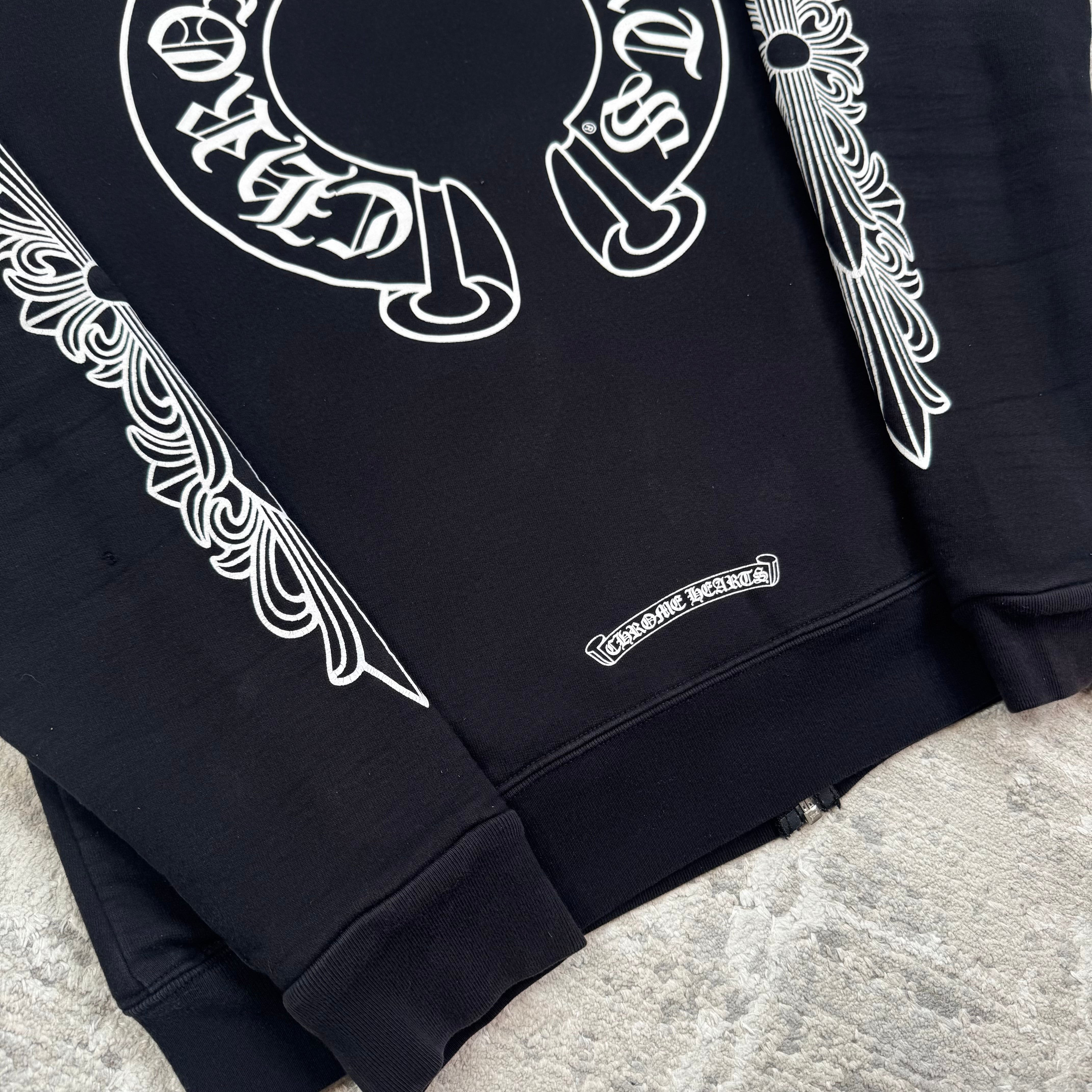 Chrome hearts thermal floral horseshoe zip up hoodie