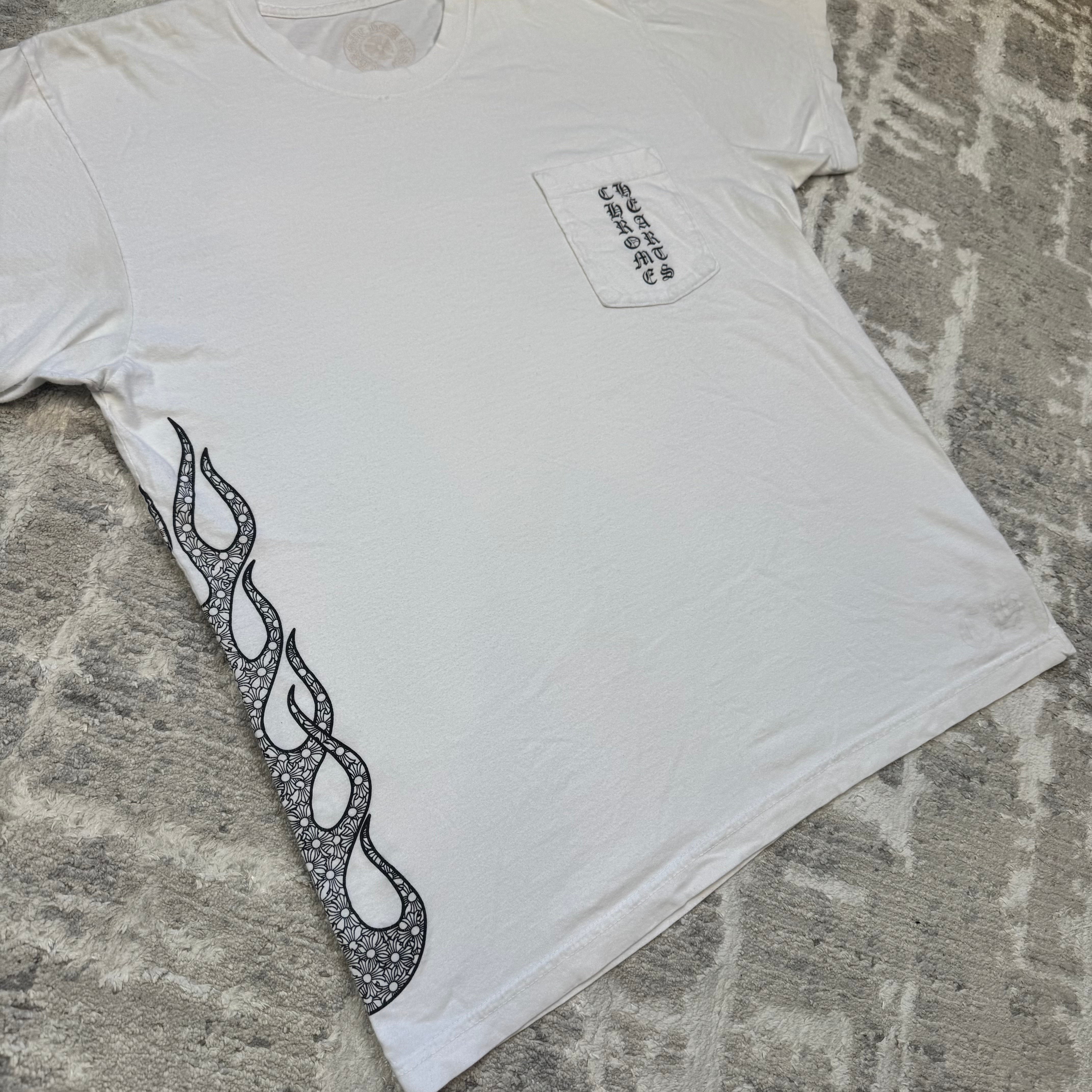 Chrome hearts flame logo tee shirt
