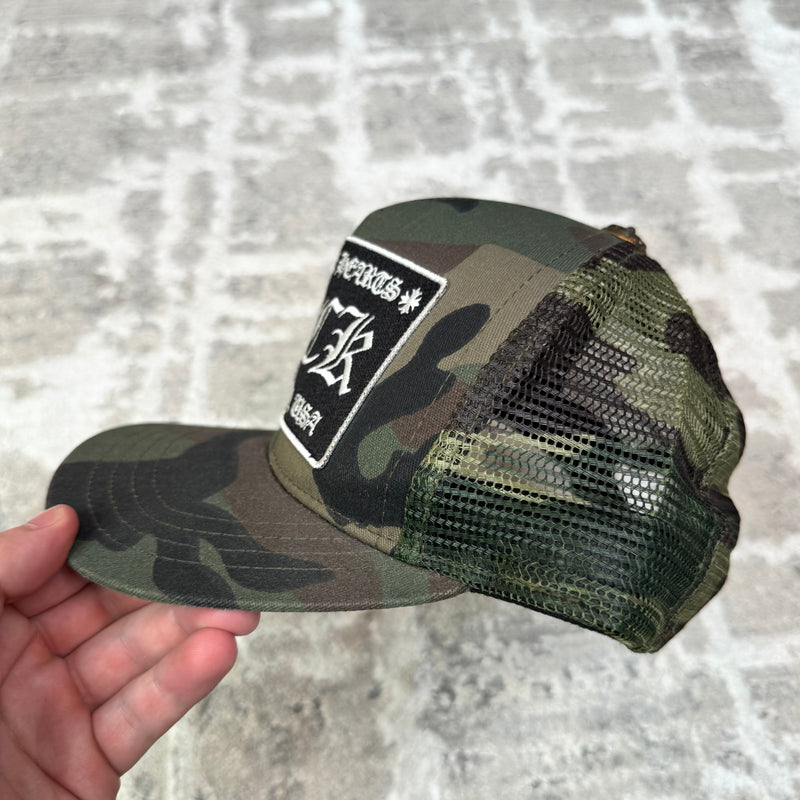 Chrome hearts camo fuck Hollywood trucker hat - Million Dollar Streetwear