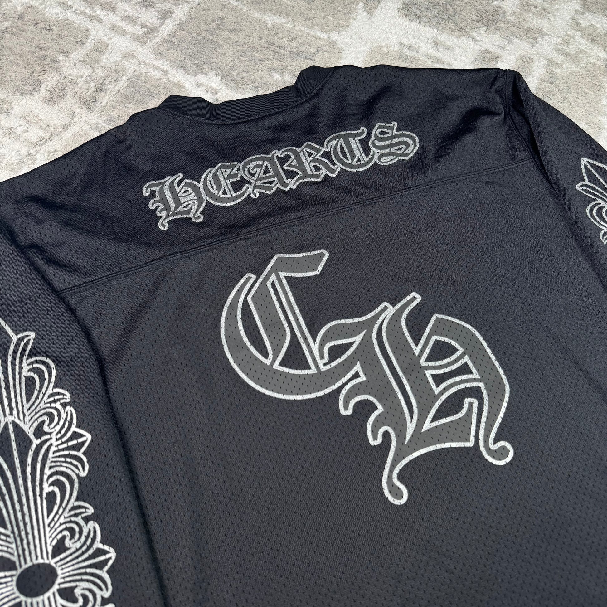 Chrome hearts mesh stadium floral long sleeve jersey - Million Dollar Streetwear