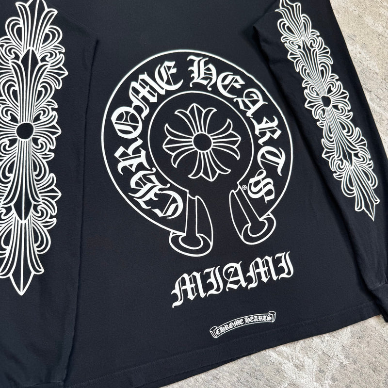 Chrome hearts Miami exclusive horseshoe floral long sleeve shirt - Million Dollar Streetwear