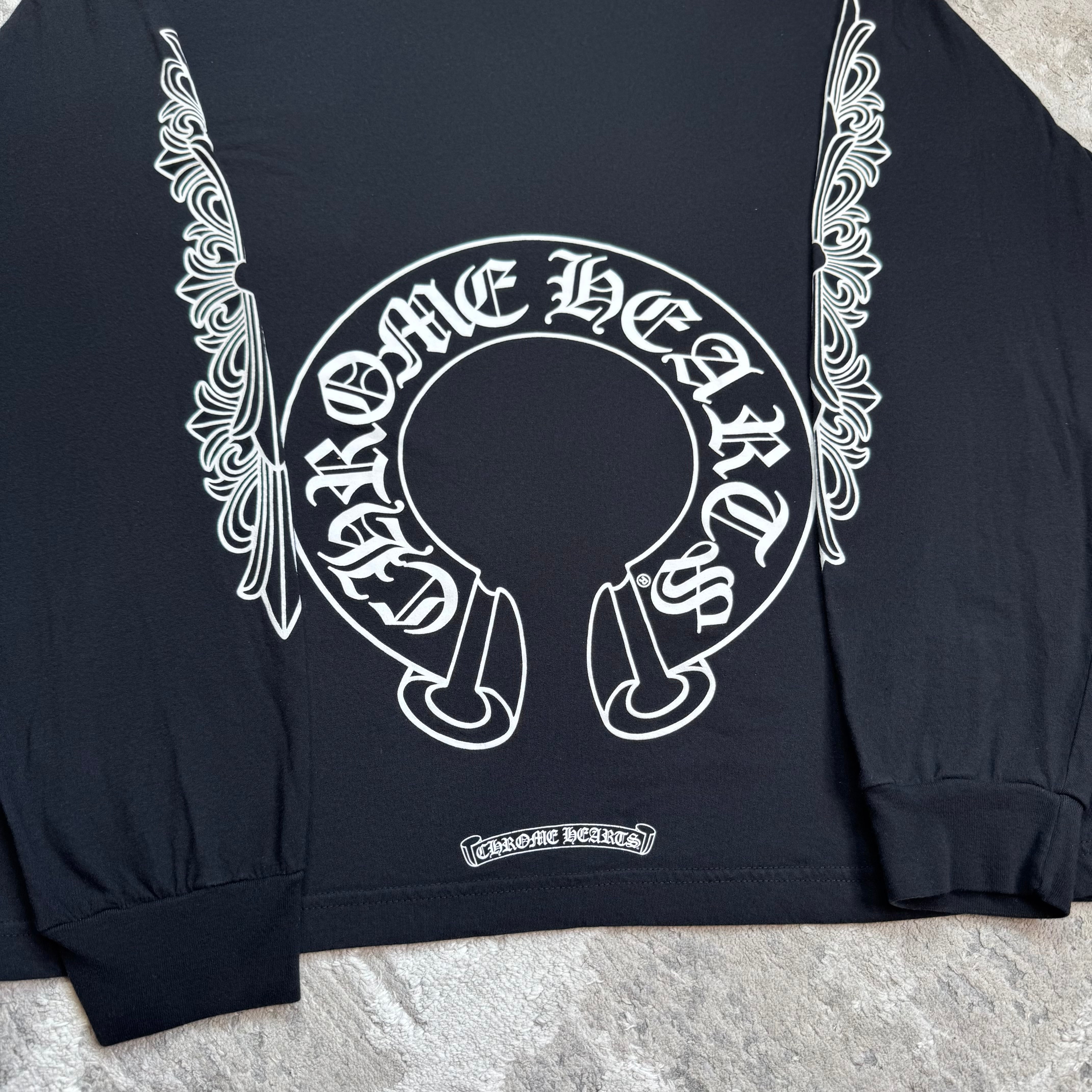 Chrome Hearts Floral Horseshoe Long Sleeve Shirt — Size XLFITS — photo 3