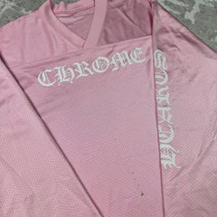 Chrome hearts love you pink mesh long sleeve stadium jersey - Million Dollar Streetwear