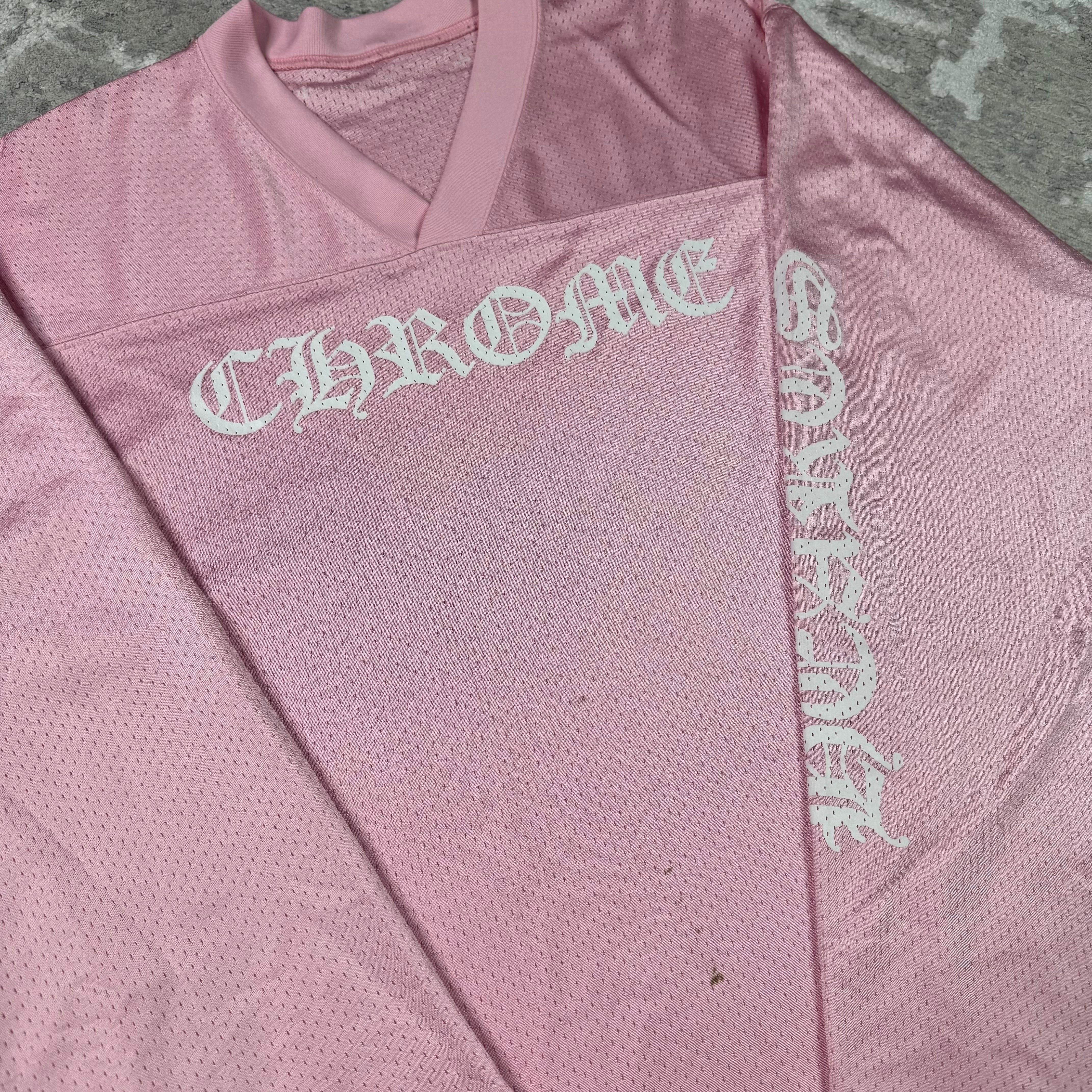 Chrome hearts love you pink mesh long sleeve stadium jersey - Million Dollar Streetwear