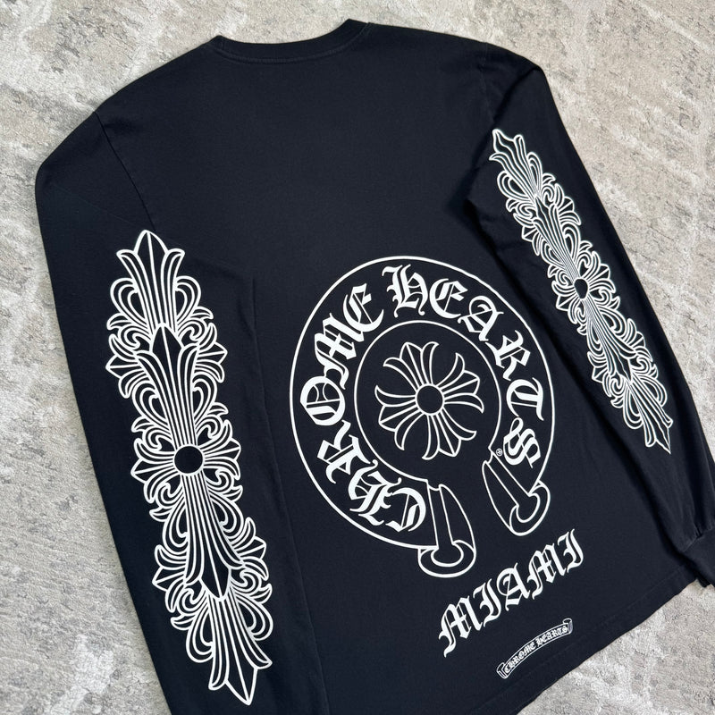 Chrome hearts Miami exclusive horseshoe floral long sleeve shirt - Million Dollar Streetwear