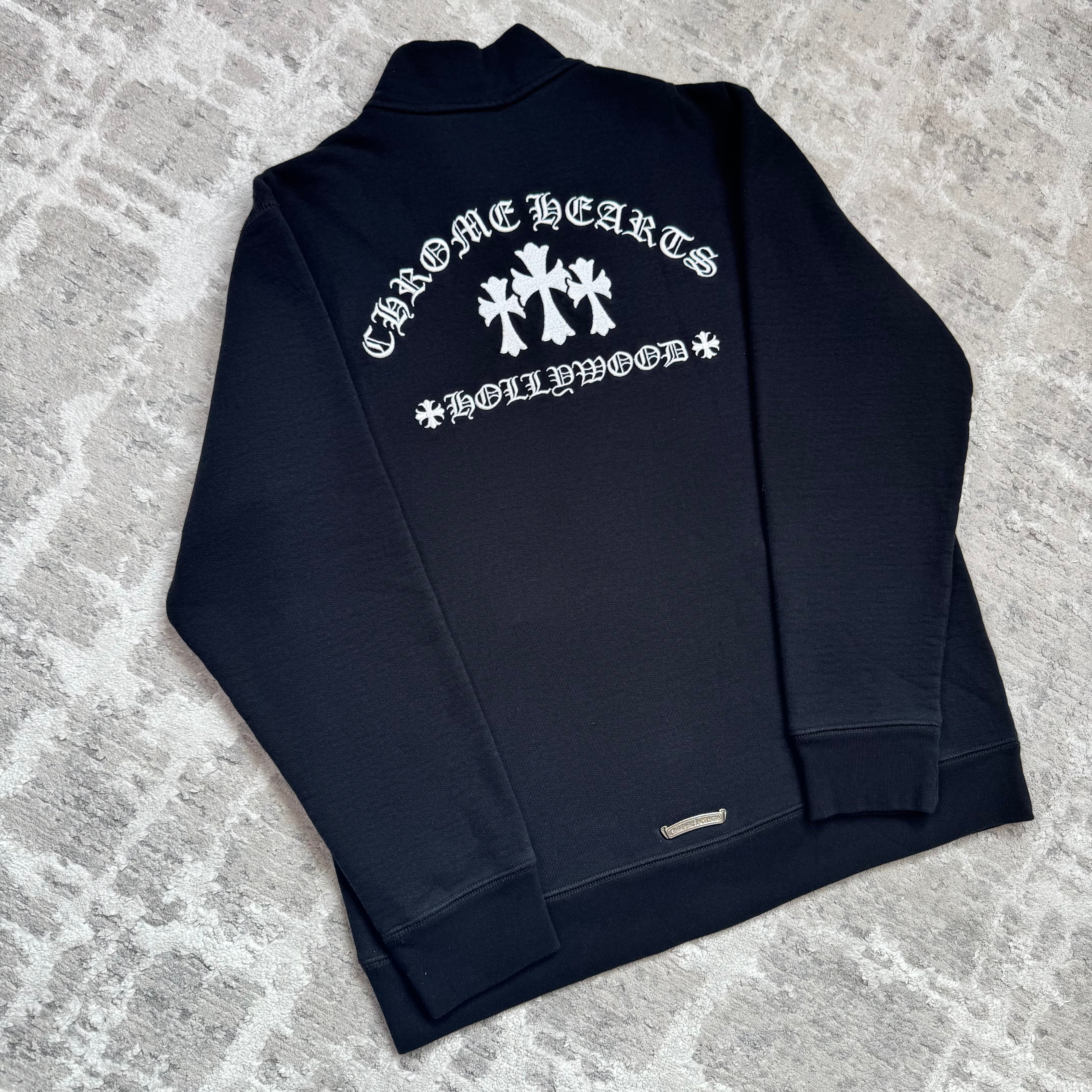 Chrome hearts king taco triple cross quarter zip pullover sweatshirt