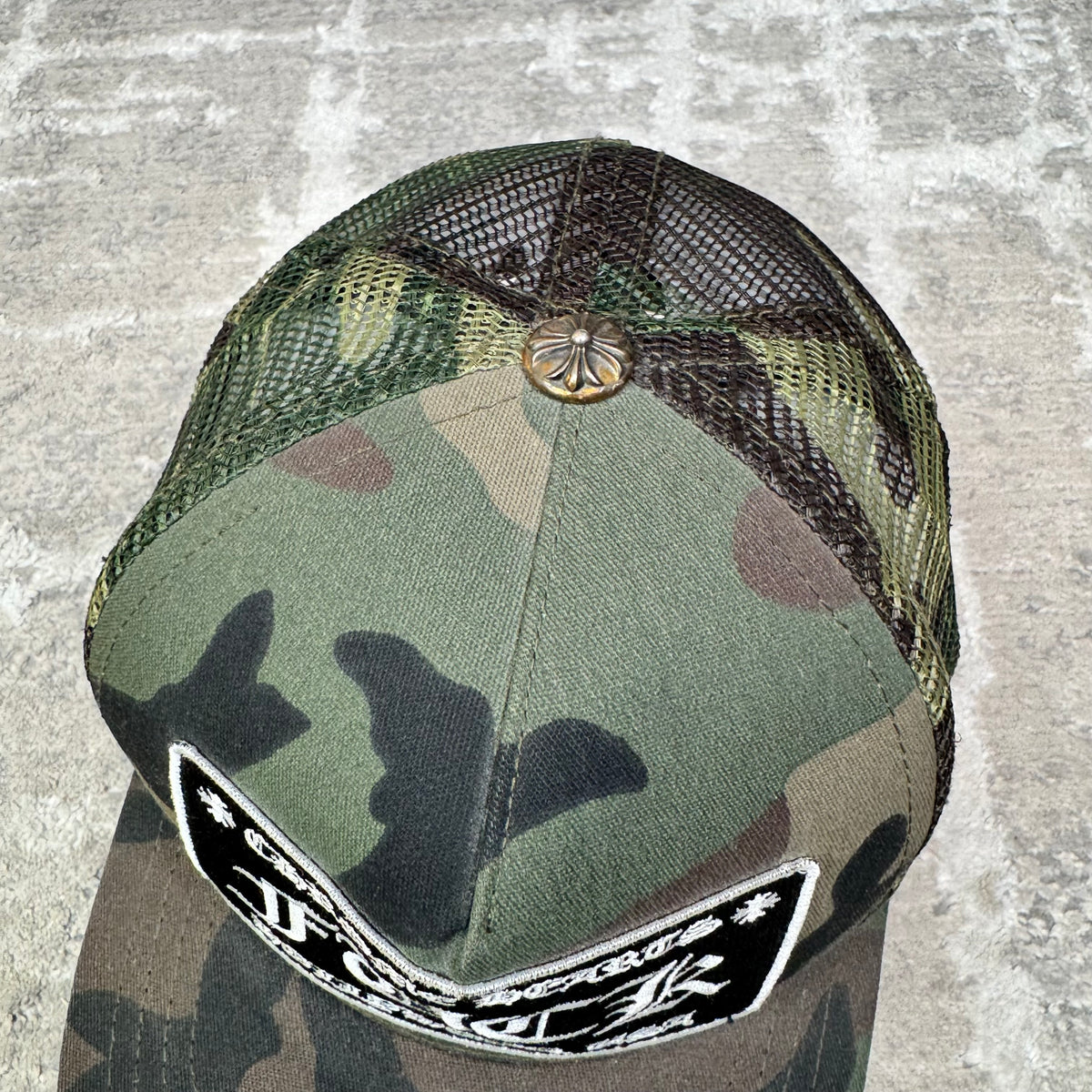 Chrome hearts camo fuck Hollywood trucker hat - Million Dollar Streetwear