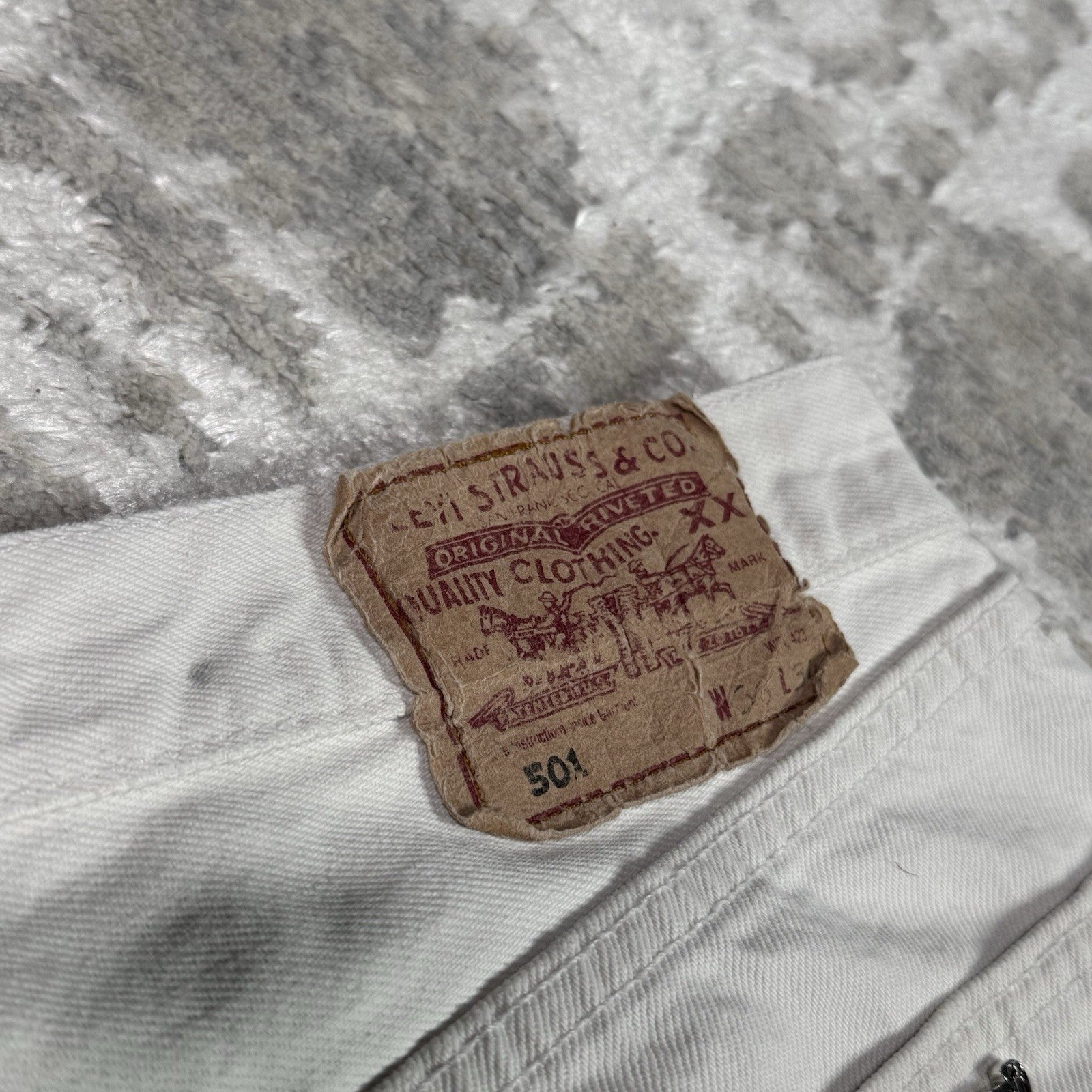 Chrome Hearts Levi 501 Cheetah Cross Patch Denim Jeans 