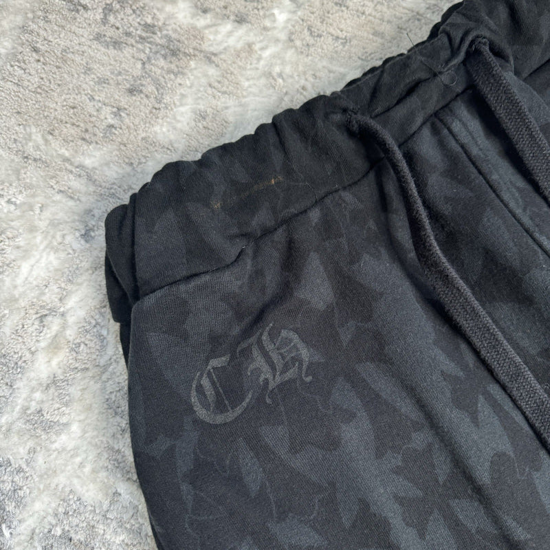 Chrome Hearts Cemetery Allover Cross Print Logo Floral Sweatpants 