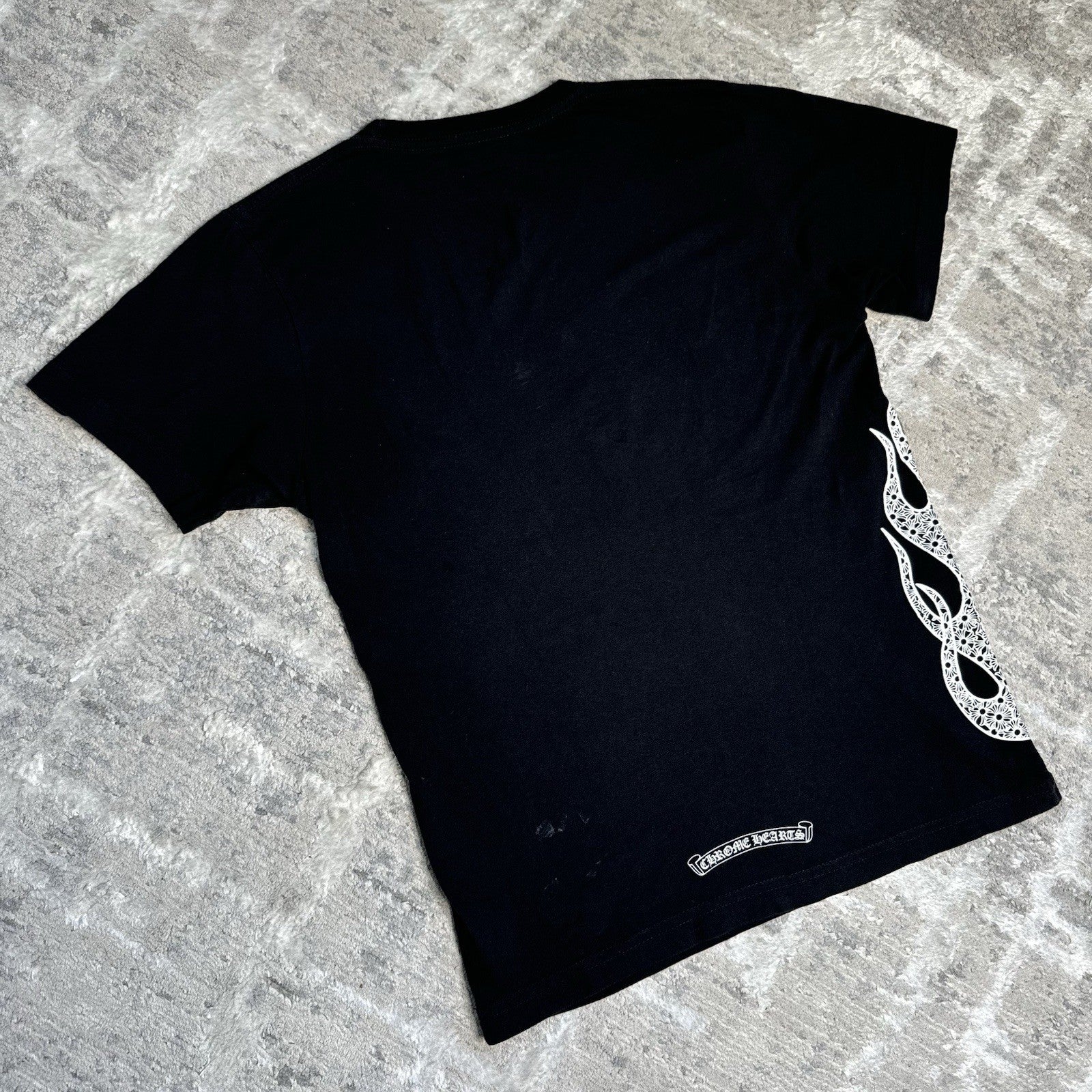 Chrome Hearts Flame Logo Short Sleeve Pocket Tee Shirt 