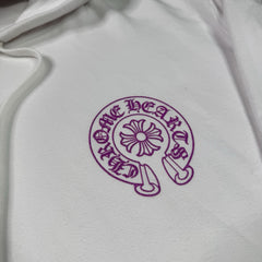 Chrome Hearts Purple Glitter Online Exclusive Horseshoe Pullover Hoodie 