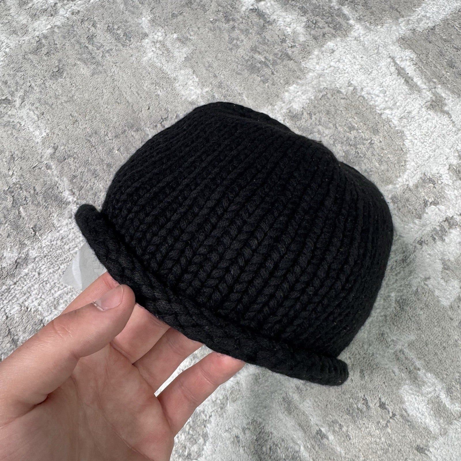Chrome Hearts Cashmere Leather Patch Cross Beanie Hat 