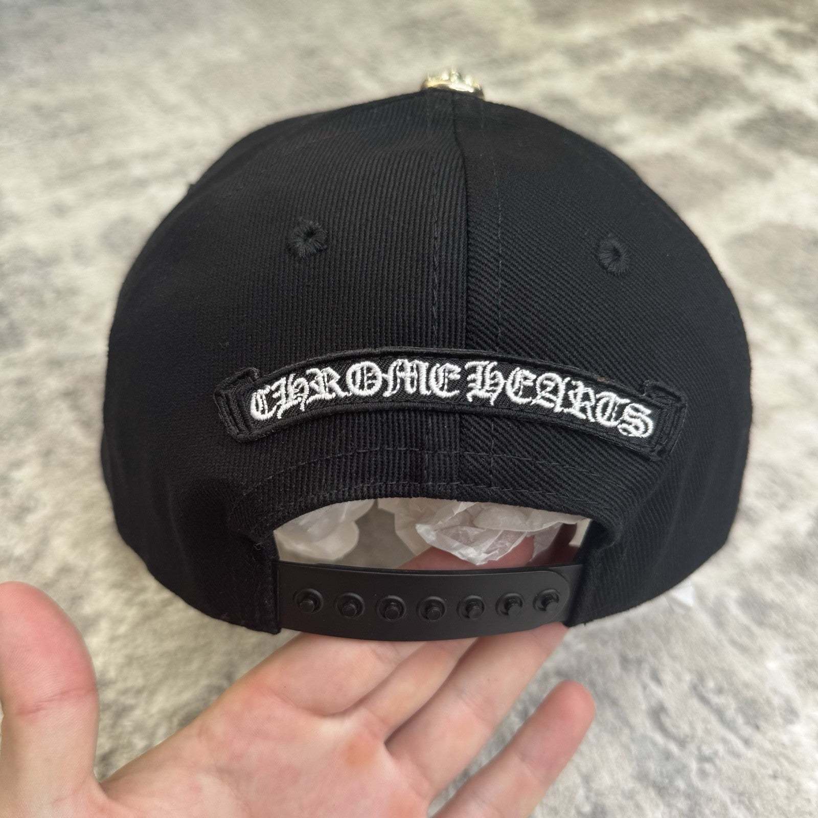 Chrome hearts Dagger Waxed Denim Baseball Hat 