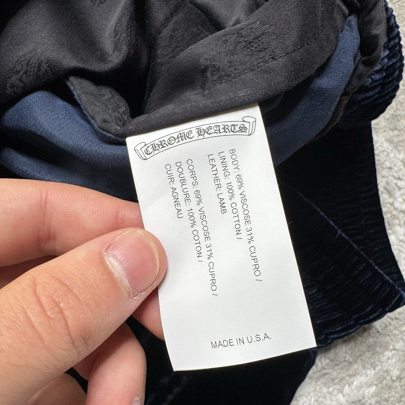 Chrome Hearts Velour Leather Track Pants 