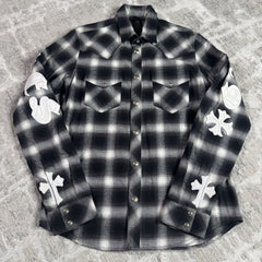Chrome Hearts Guns N Roses Leather Button Up 
