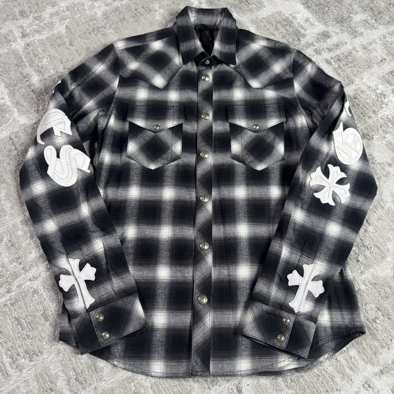 Chrome Hearts Guns N Roses Leather Button Up 