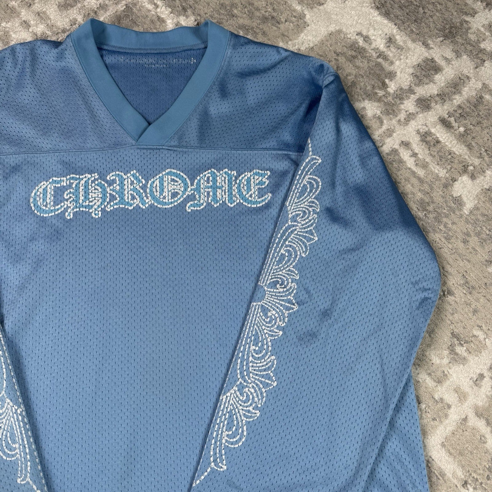 Chrome Hearts Mesh CH Stadium Floral Long Sleeve Jersey 