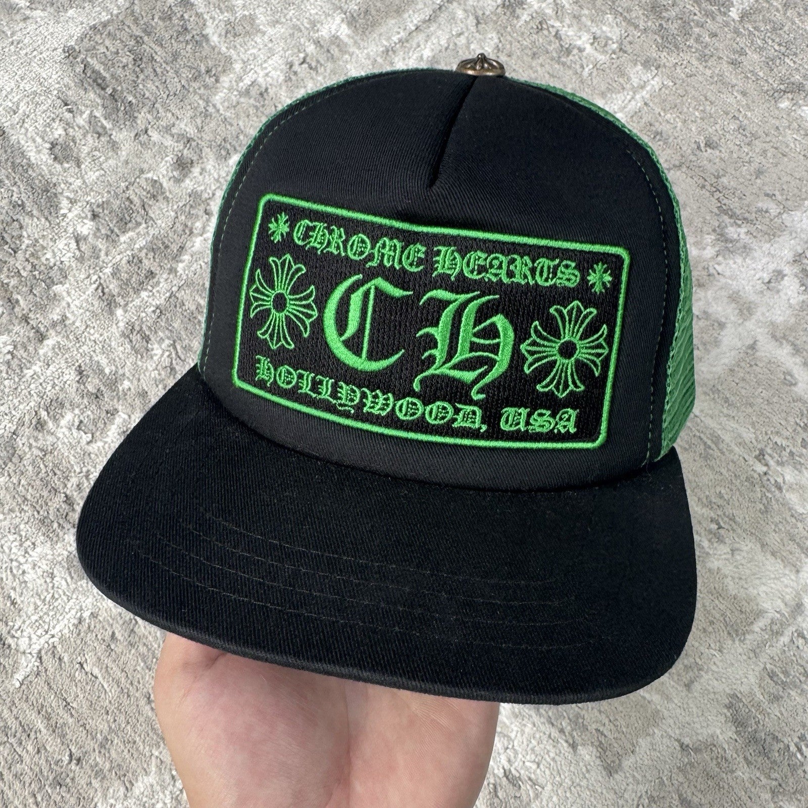 Chrome Hearts Hollywood Ch Trucker Hat ‘green Black’