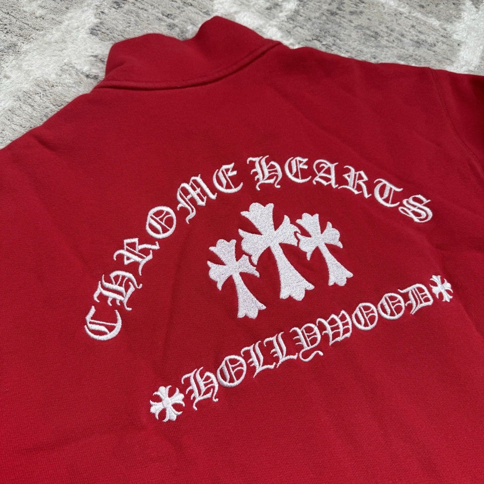 Chrome Hearts King Taco Triple Cross Embroidered Quarter Zip 