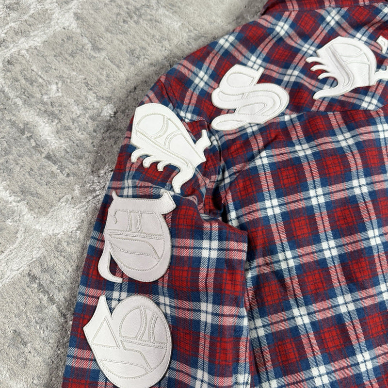 Chrome Hearts Guns N Roses Leather Patch Button Up 