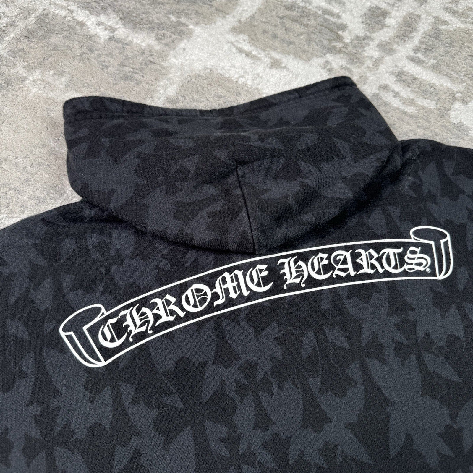 Chrome Hearts Cemetery Monogram Scroll Zip Up Hoodie 