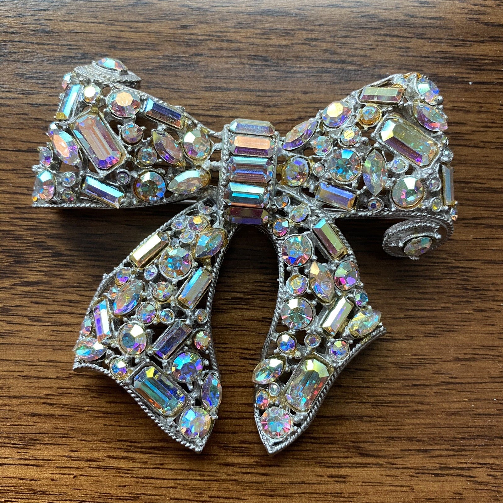 R. Serbin 1980s Vintage Custome Brooch Pin Crystal