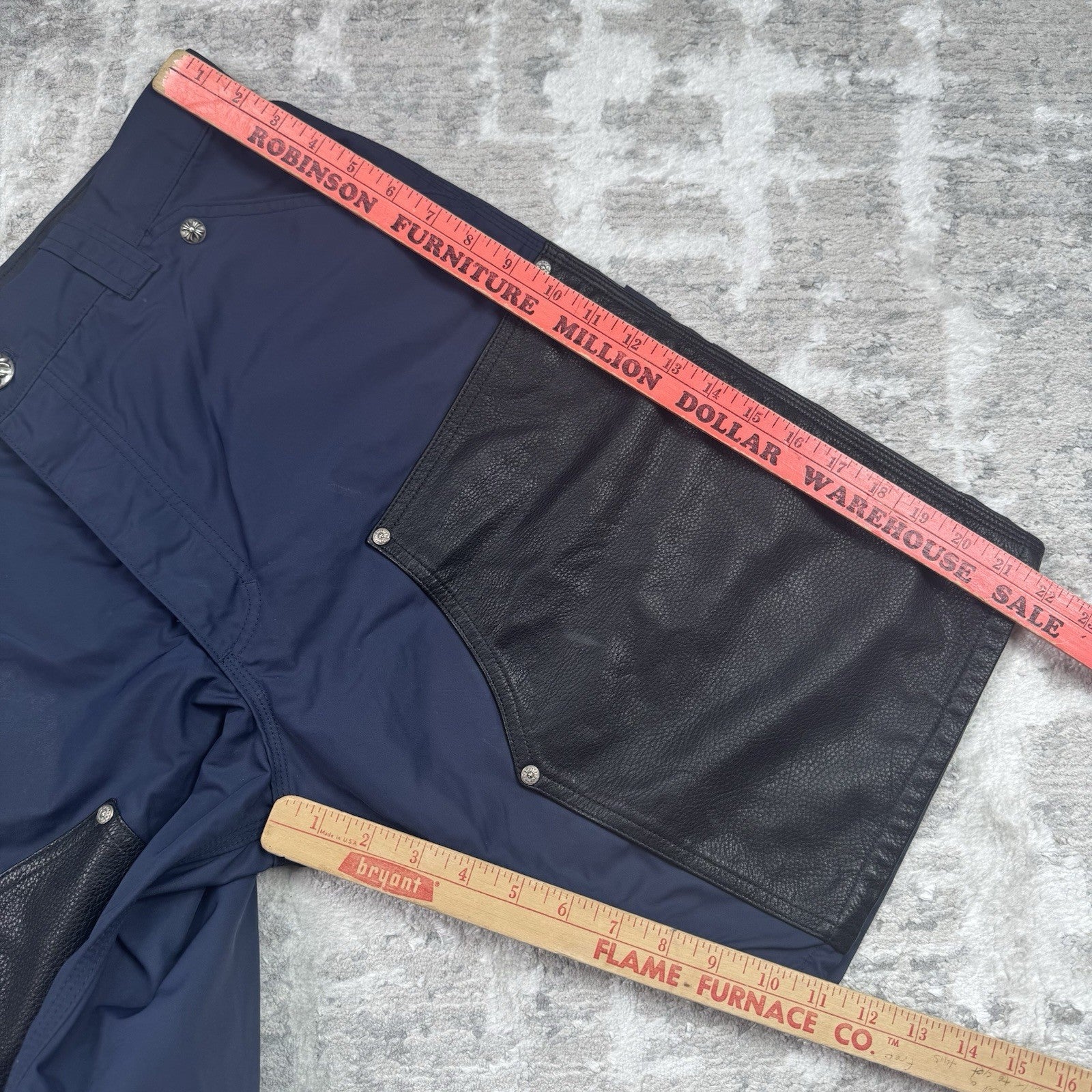 Chrome Hearts Nylon Leather Double Knee Shorts 