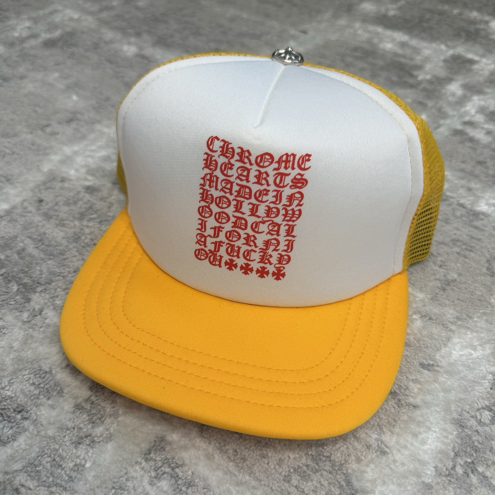 Chrome Hearts Eye Chart Logo Trucker Hat
