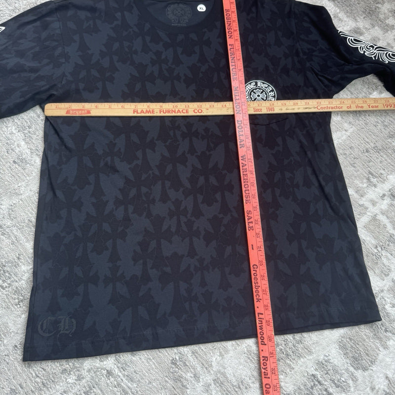 Chrome Hearts Cemetery Cross Monogram Print Long Sleeve Tee Shirt 