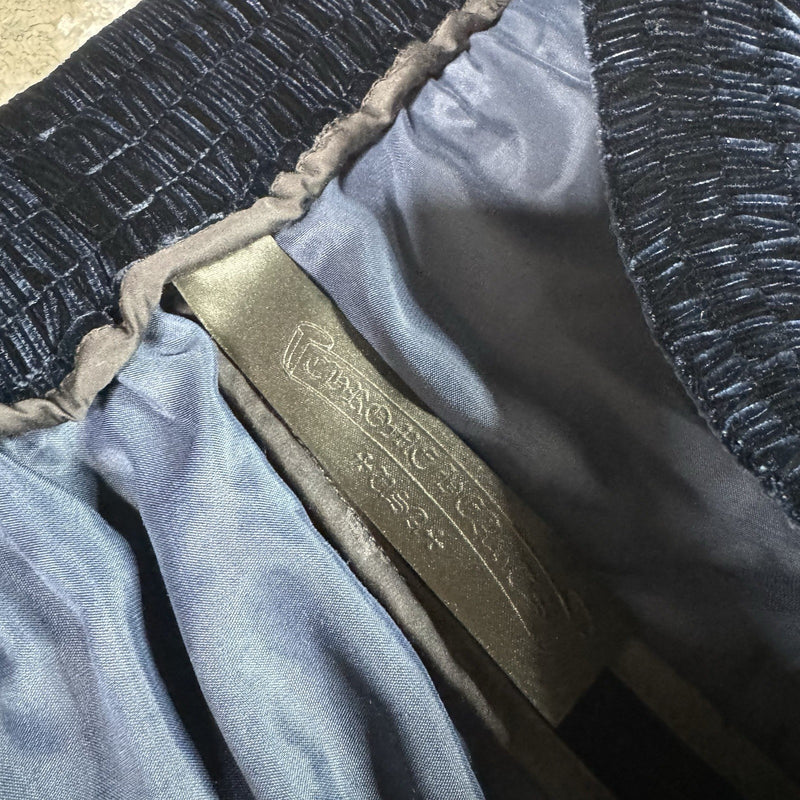 Chrome Hearts Velour Leather Track Pants 