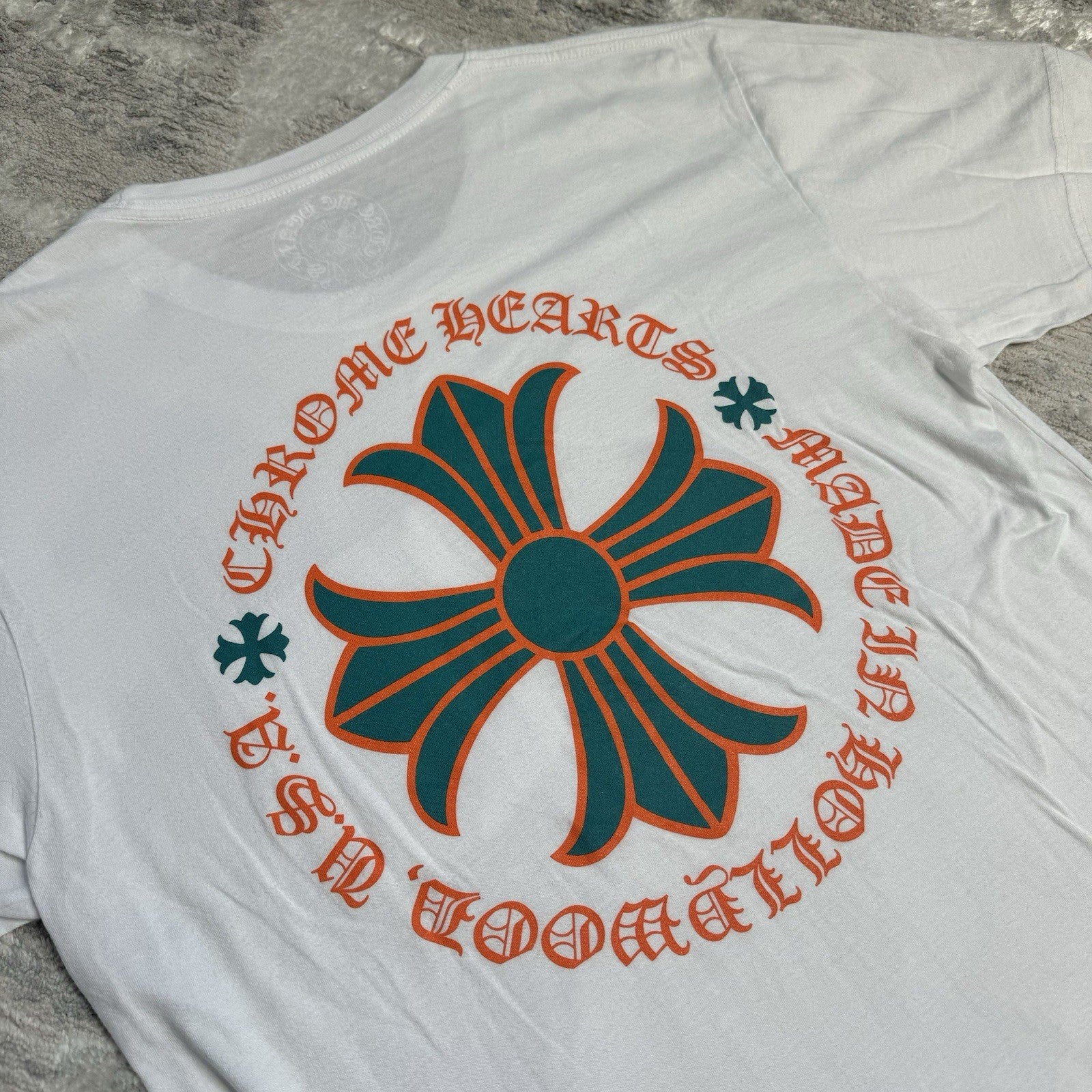 Chrome Hearts Plus Cross Back Logo Short Sleeve Pocket Tee Shirt 