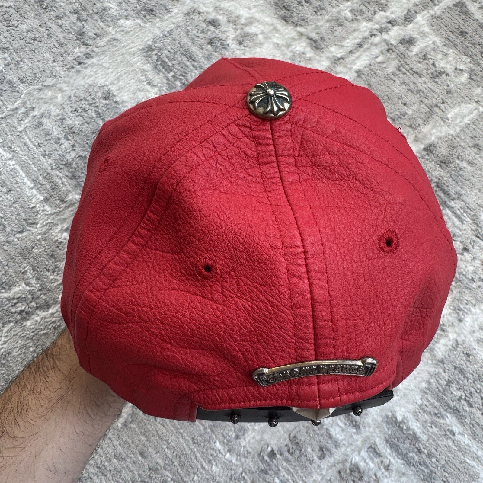 Chrome Heart Rolling Stones leather patch hat