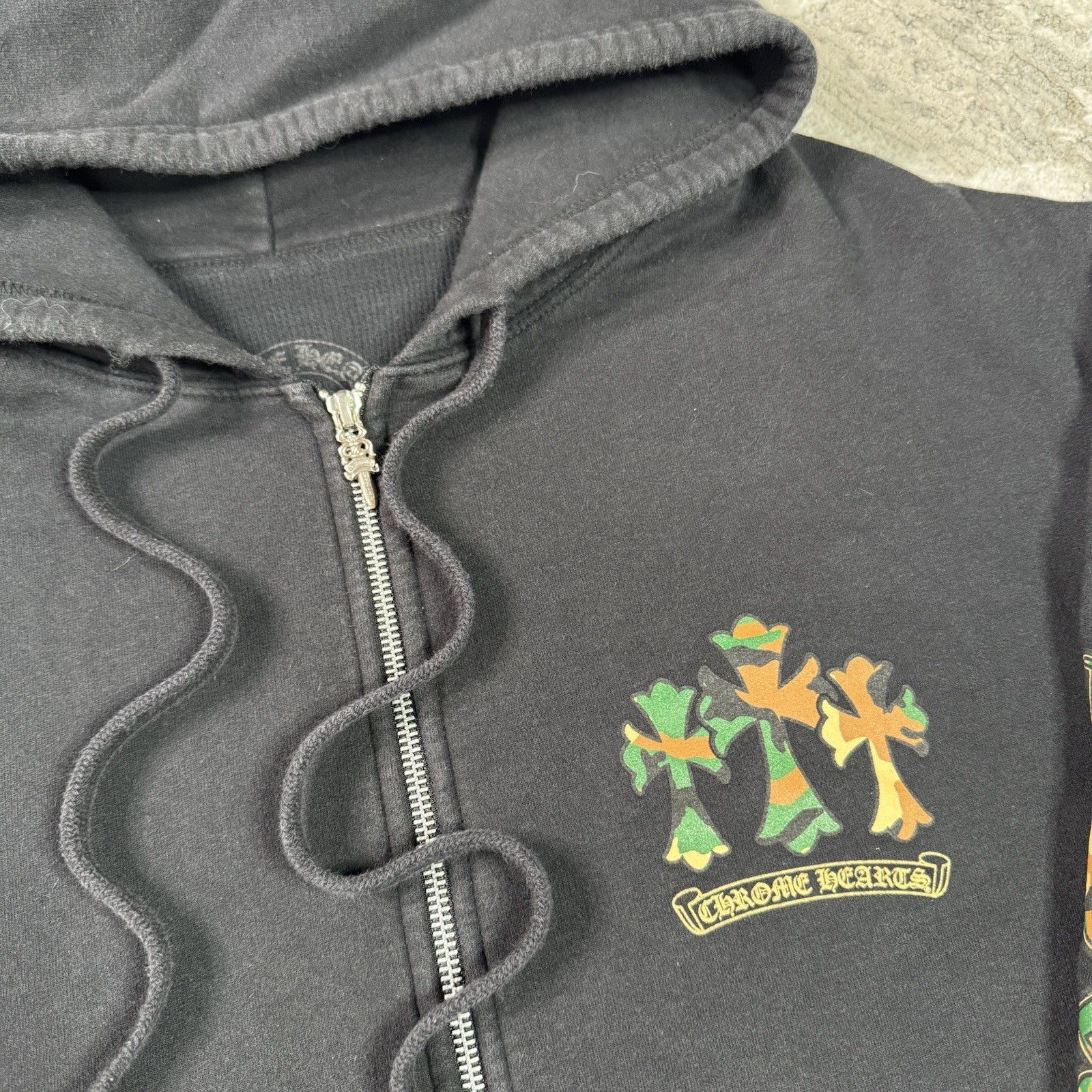 Chrome Hearts Camo Horseshoe Thermal Zip Up Hoodie