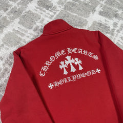 Chrome Hearts King Taco Triple Cross Embroidered Quarter Zip Pullover 