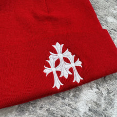 Chrome Hearts Triple Cross Embroidered Logo Beanie Hat