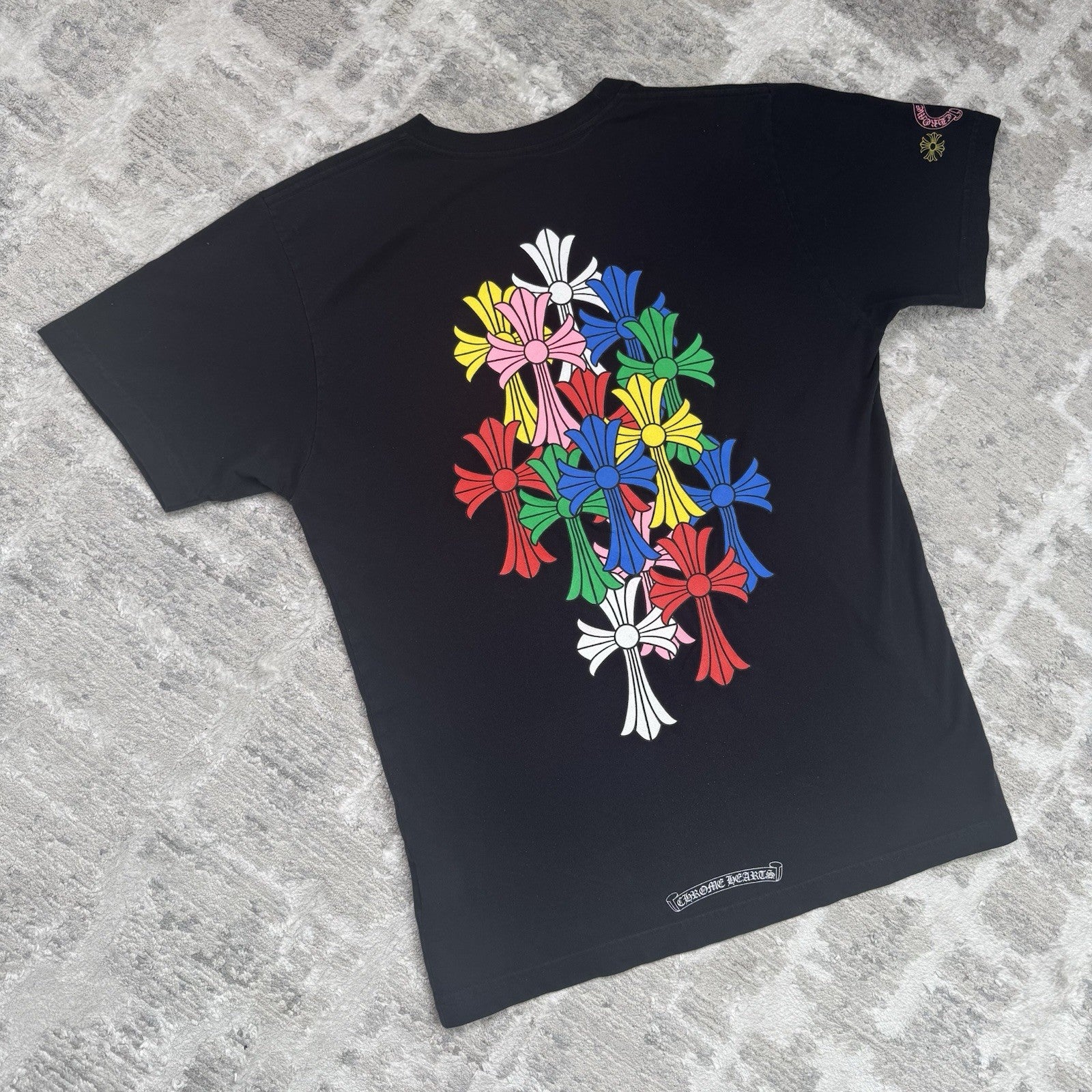 Chrome Hearts Cemetery Cross Multi-color Short Sleeve Tee Shirt 